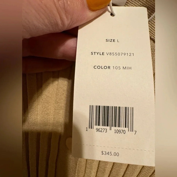 Vince Ribbed Collar Cardigan Sz L - Picture 4 of 8